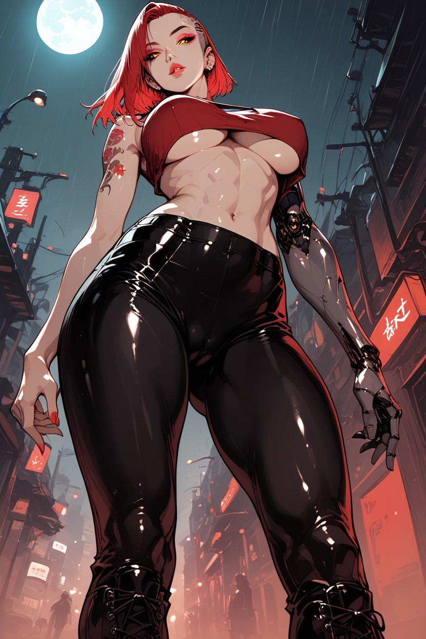 Dutch Angle, Shaved Side, Rain Hentai AI Porn