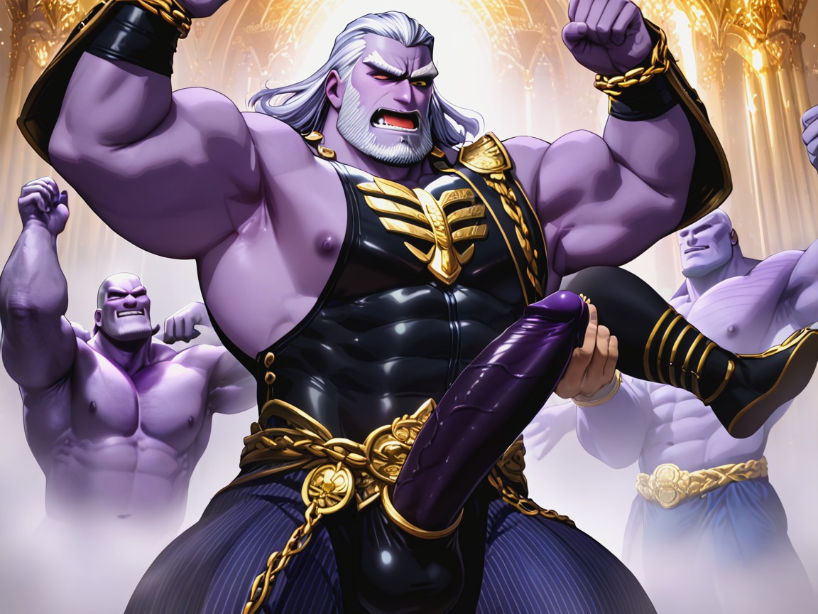 Thanos Carrying And Fucking Blonde Guy, Hands Tied, Holding Big Dick AI Gay Porn