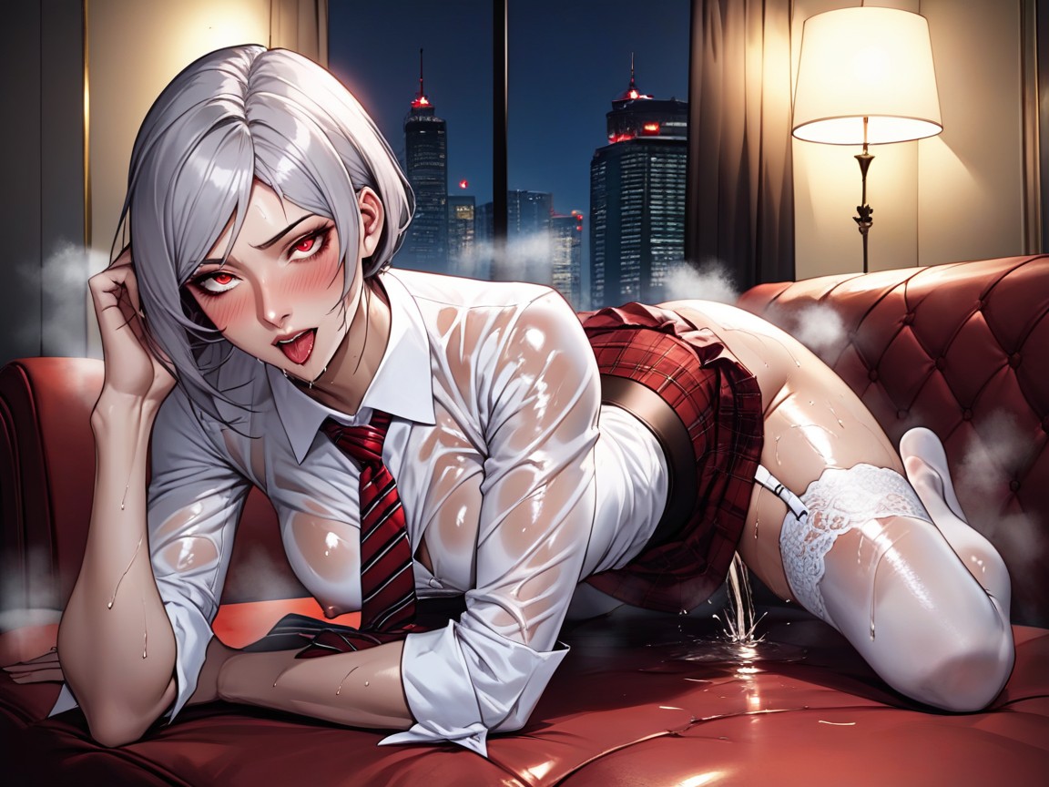 Ahegao, Luxurious Penthouse Living Room, Master Piece Hentai AI Porn