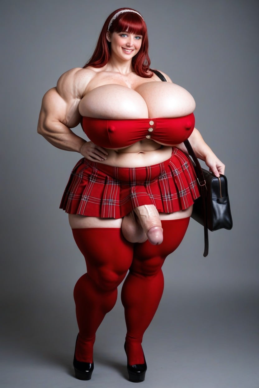 No Background, Gigantic Breasts, Full Body Shemale AI Porn