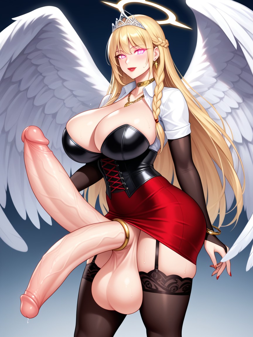 Futanari, Diphallism, Blonde Hair Porno shemale IA