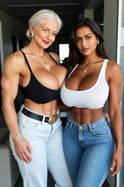Indian Women, Bodybuilder, Tits Bulge Porno IA transsexuelle