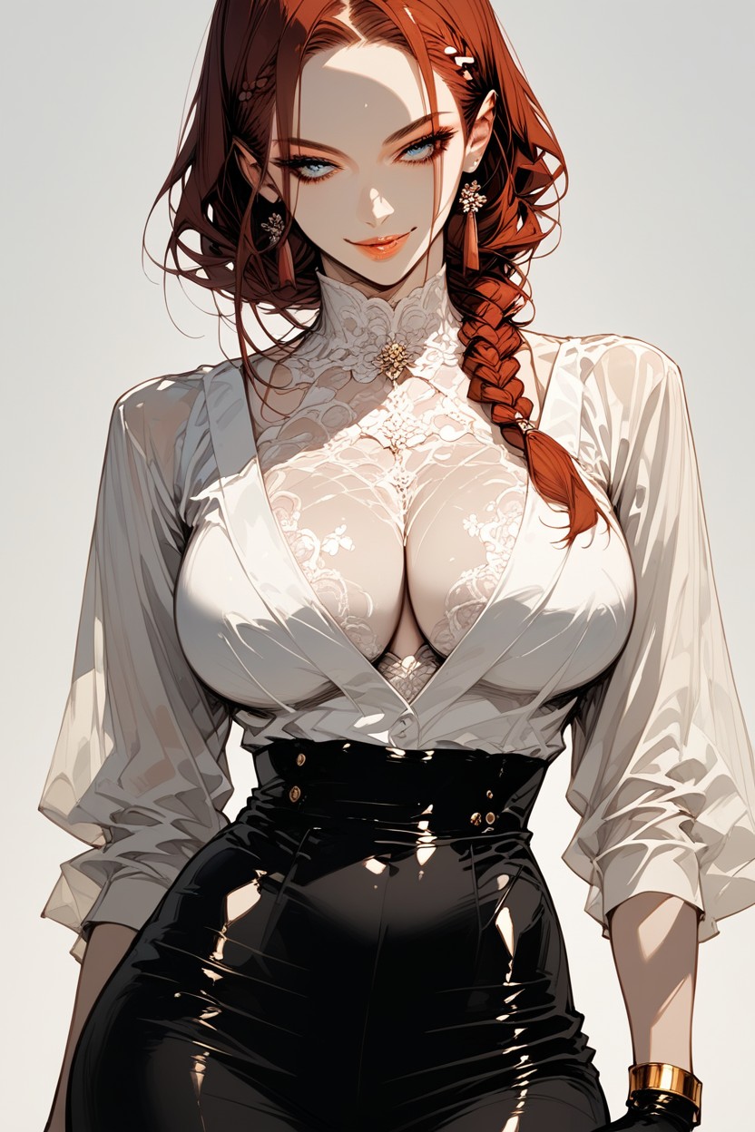 Natural Breasts, Seductive Smile, Voluptuous Female Hentai AI Porn