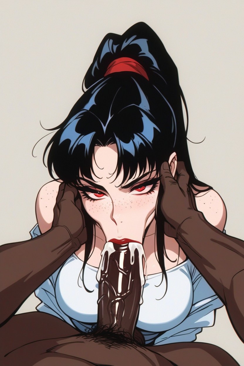 Black Hair, Red Eyes, Long Hair Hentai AI Porn