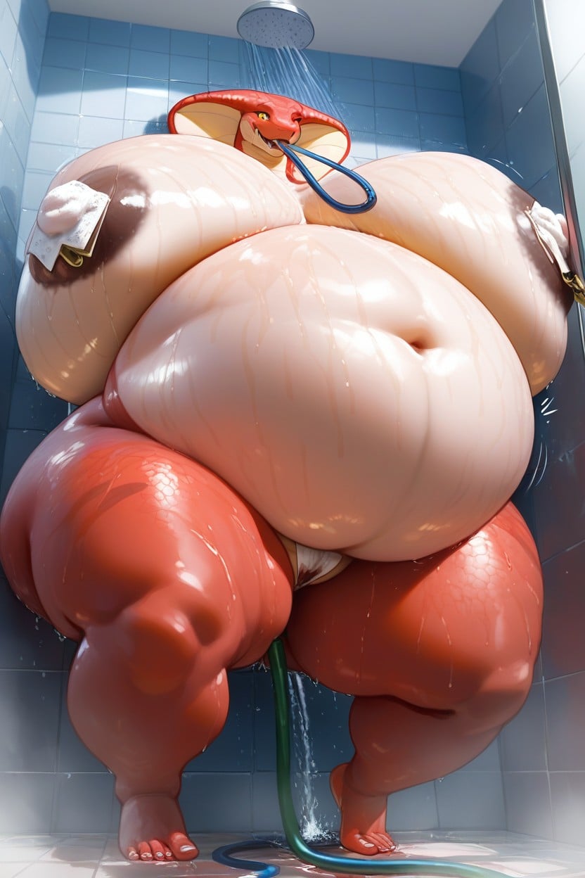 Huge Breasts, Grabbing Stomach, Humongous Belly Furry AI Porn