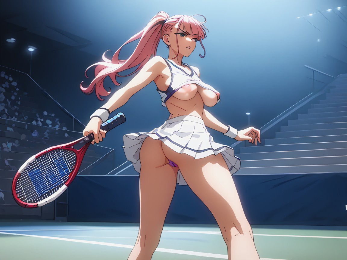 Hitting Ball, Playing Tennis, Swinging Racket AI Porn