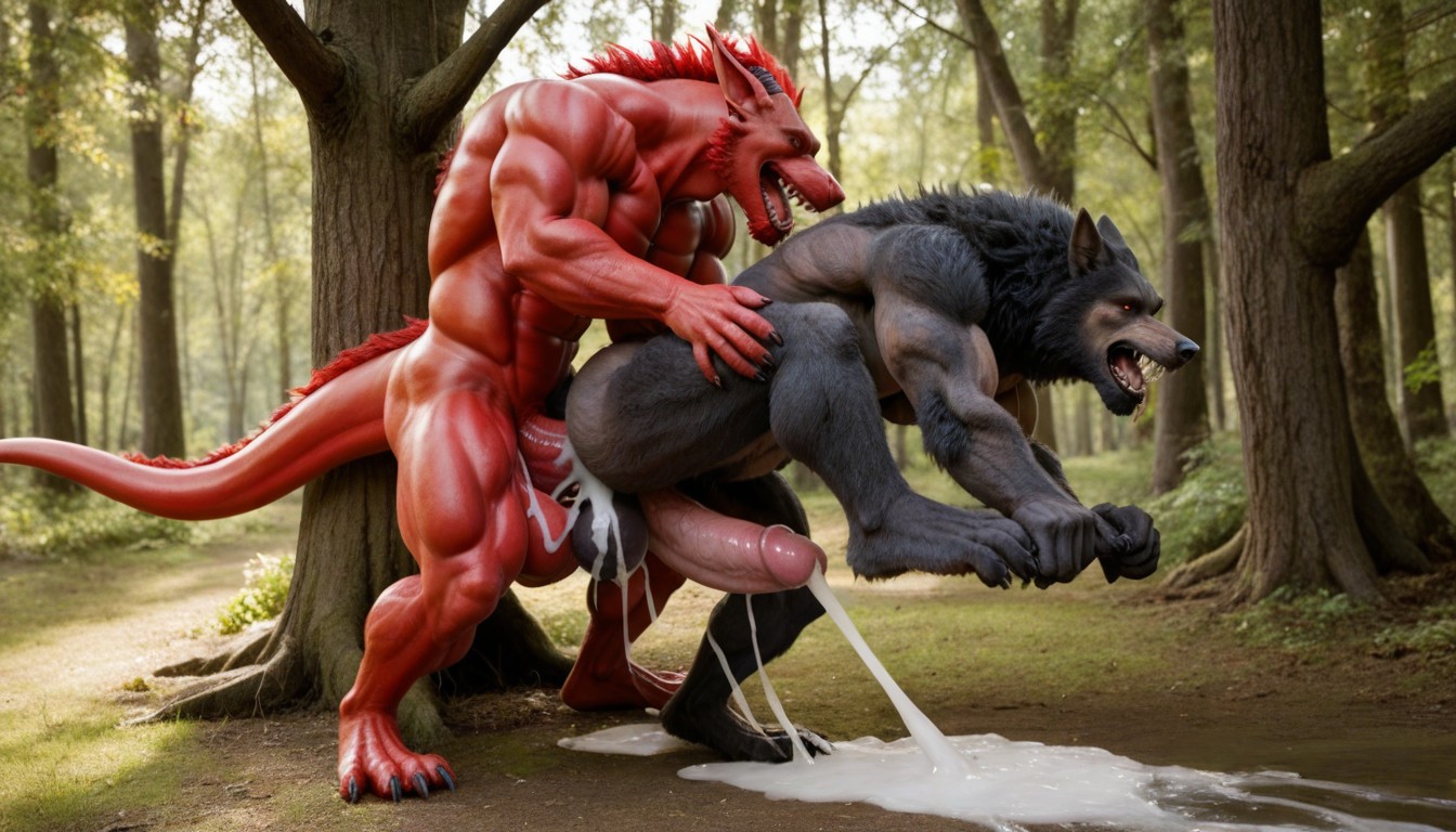 Two Creatures, Hdr, Full Body Shot Porno gay IA