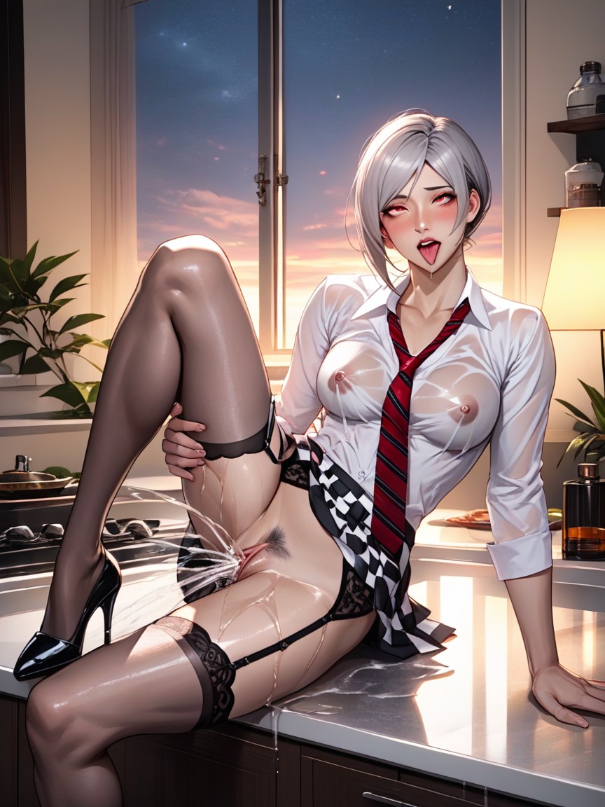 Dim Lighting, Oiled Skin, Oil Everywhere Hentai AI Porn
