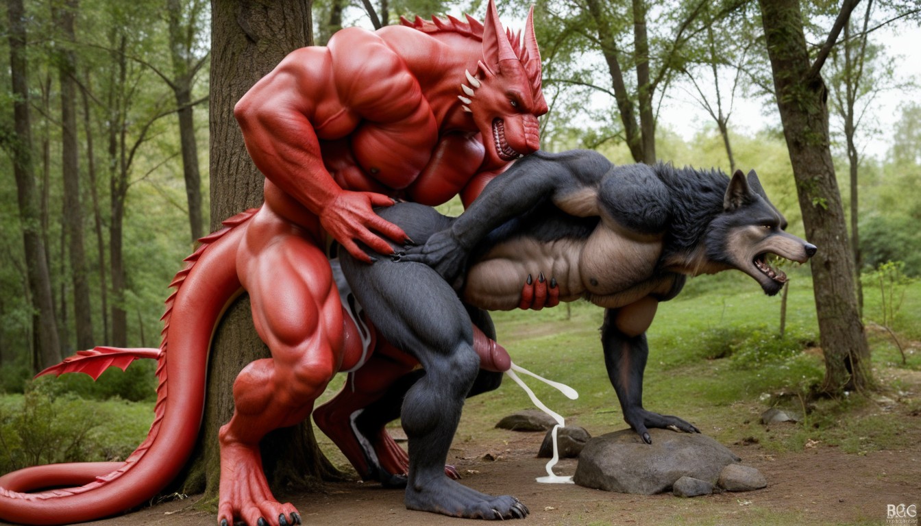 Extreme Hyper Creampie, Belly Of Werewolf Is Completely Filled With Hyper Dragon Cock, Long Shot Porno IA Gay
