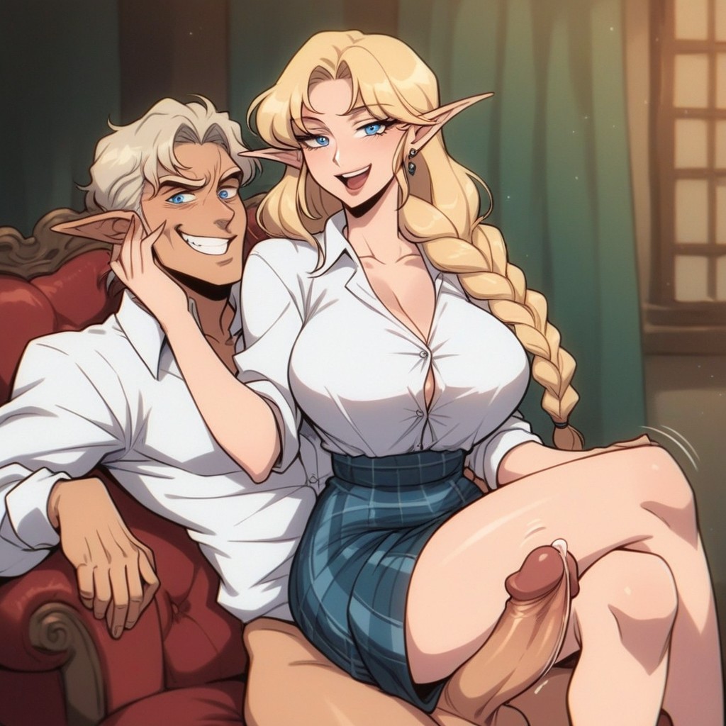 Elf Ears, Penis Between Thighs, Crazy Eyes Hentai AI Porn
