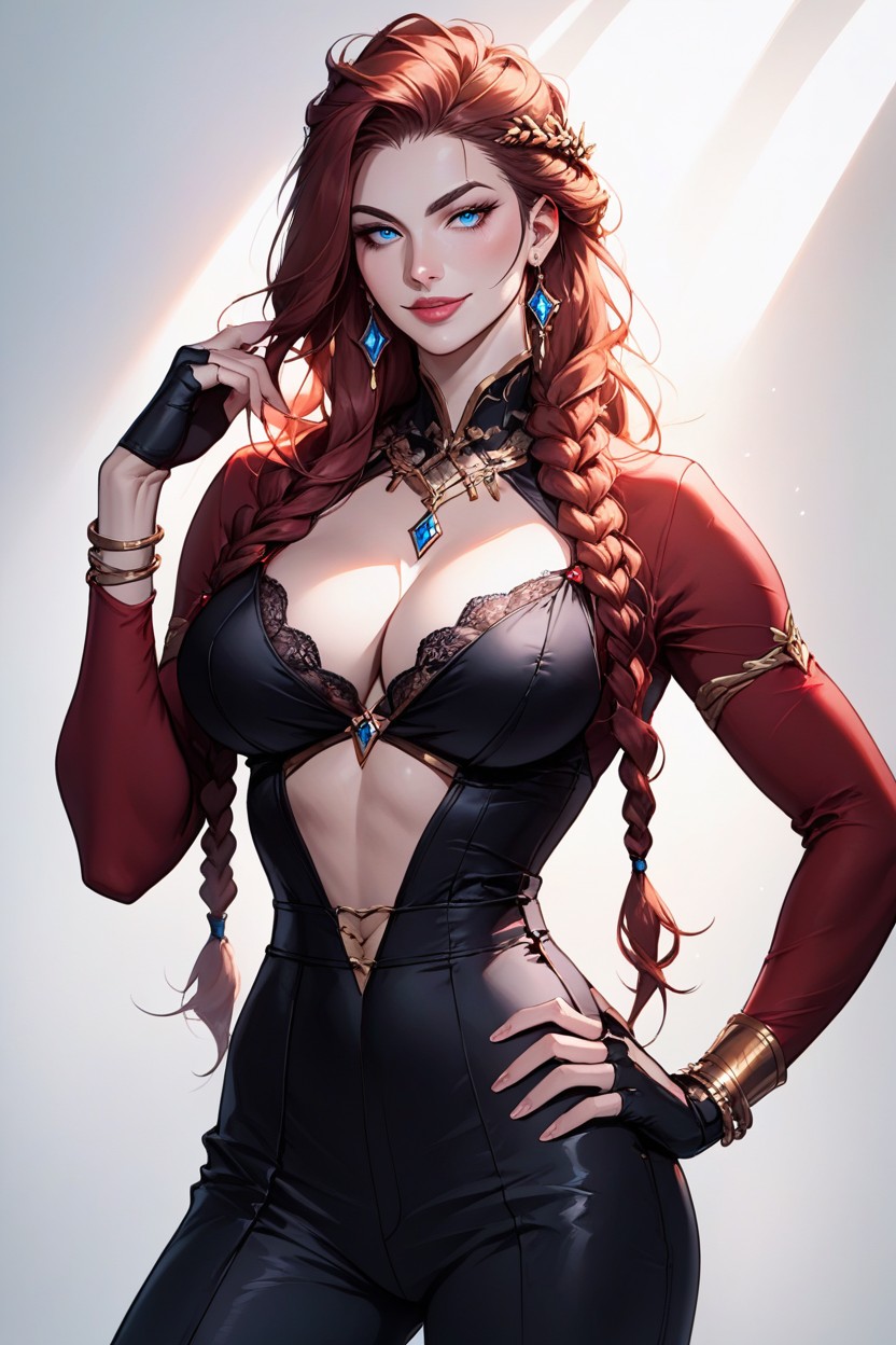 Fingerless Gloves, Elegant And Curvy Figure, Big Hips Hentai AI Porn
