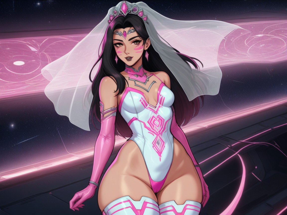 Low Breast Width Depth Length, Snatched Waist, Alien Rabbits In Background Latina AI Porn