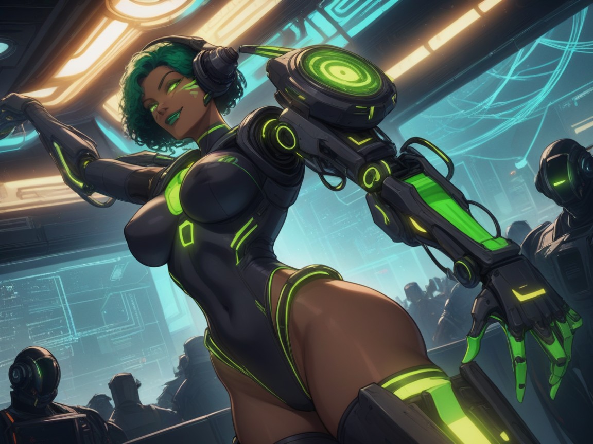 Nsfw, Futuristic Setting, One Cybernetic Woman 拉丁AI色情