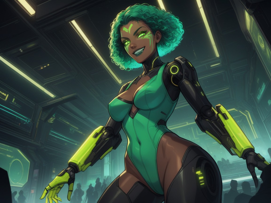 Spaceship Location, Very Short Hair, Futuristic Setting Latina AI Porn