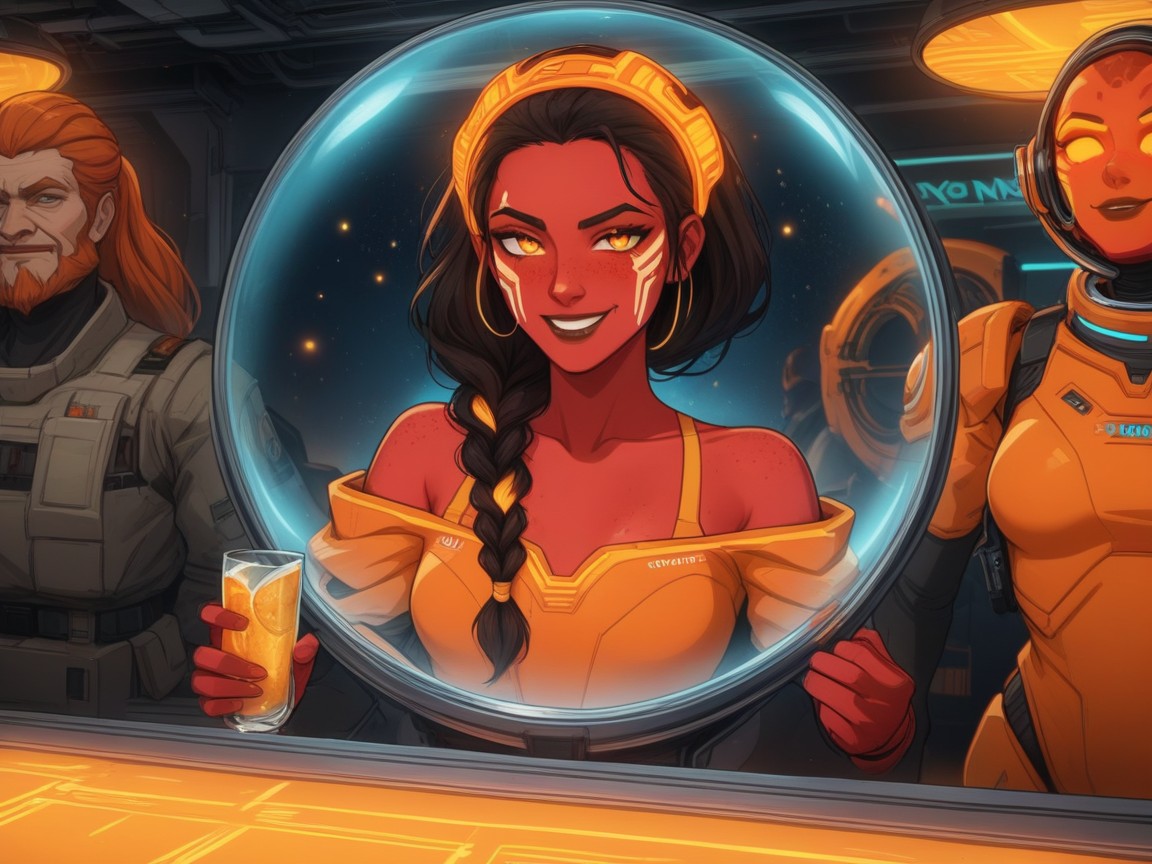 Proud Smug Face, Bar Scene, Drunk Latina AI Porn