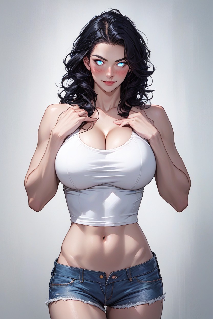 Light Blue Eyes, Massive Breast, Skinny Hentai AI Porn