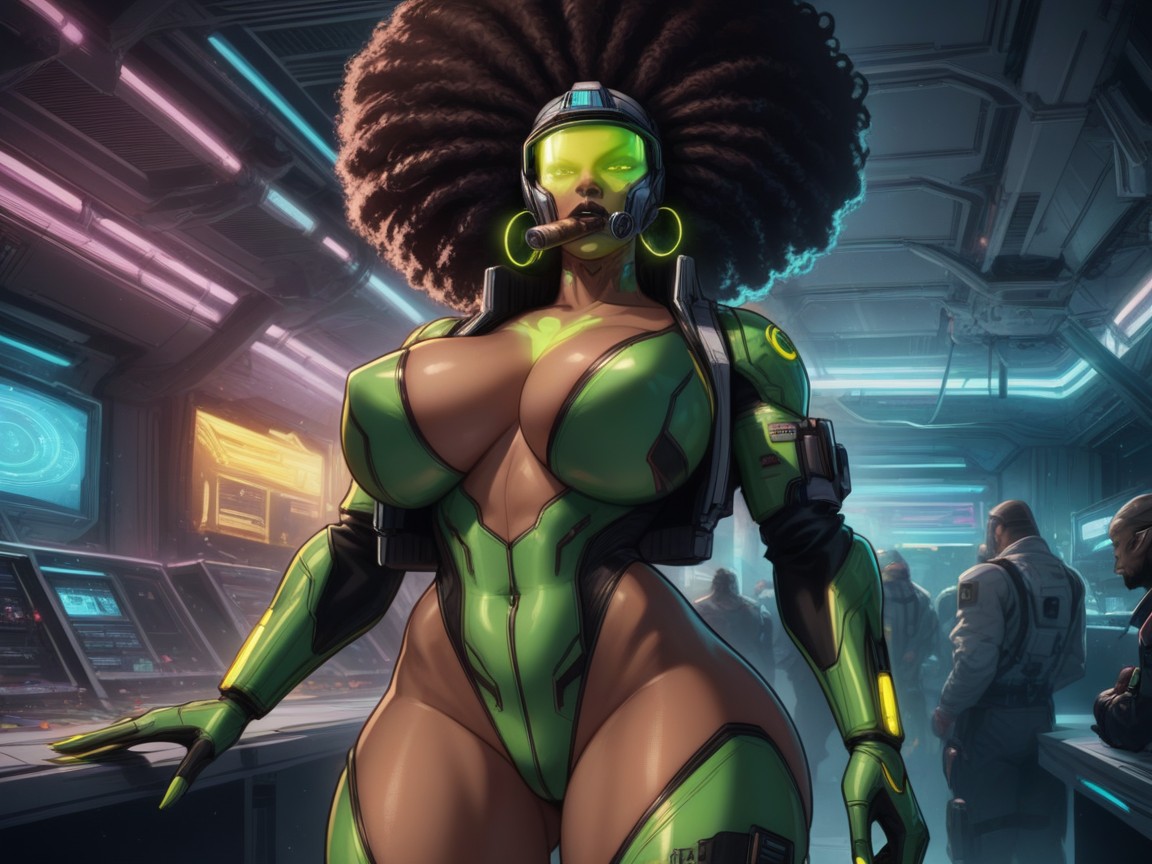 Chest Wider Than Hips, 開いた服, Strong Arms ラティーナAIエロ