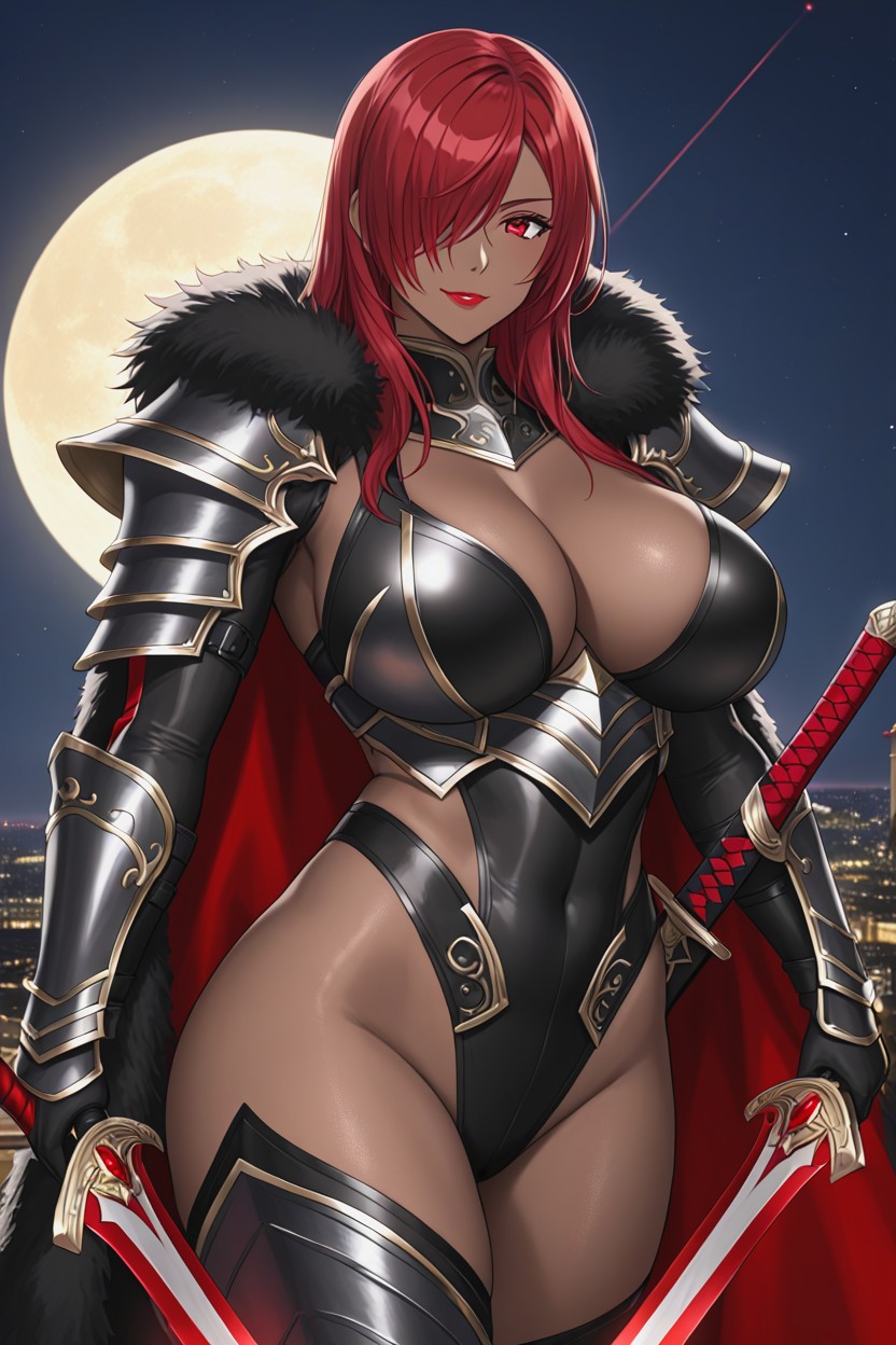 Black Gloves, Dark Sky, Black Metal Belt Hentai AI Porn