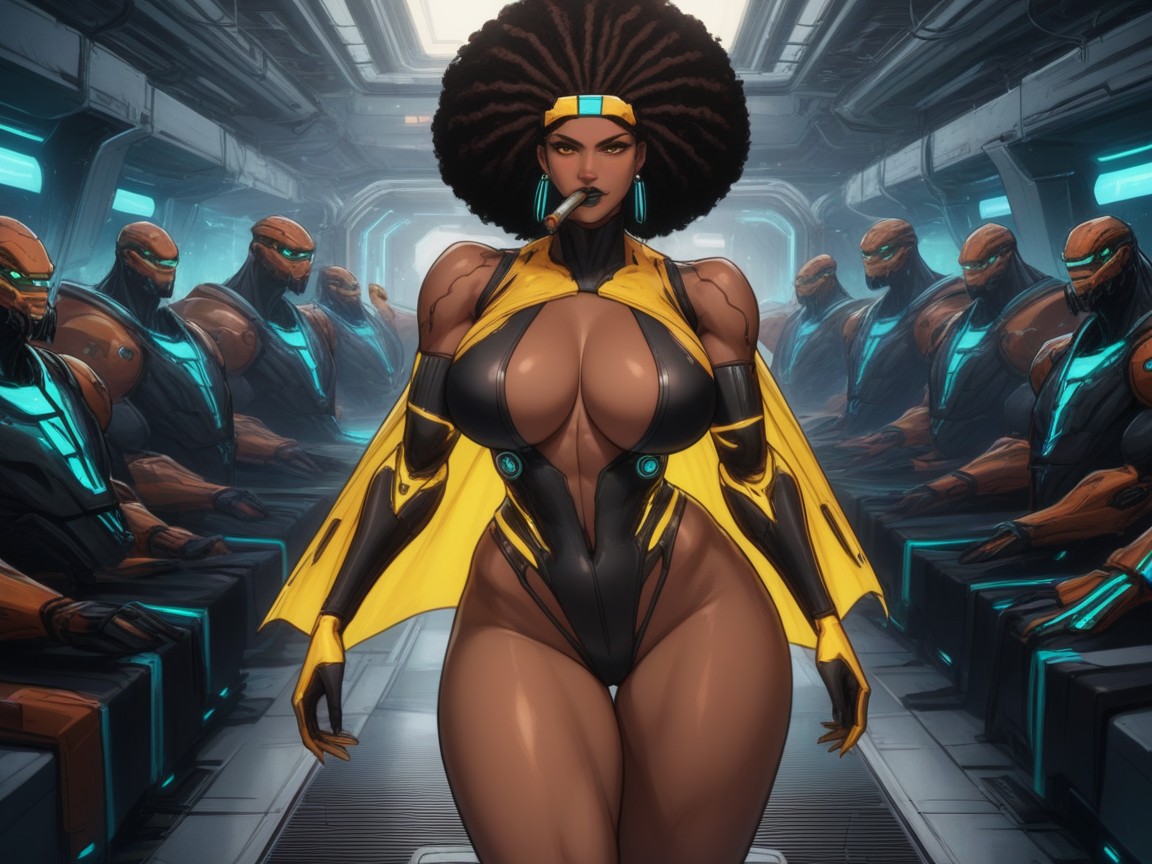 Party Scene, Massive Firm Breasts, Afro Latina AI Porn