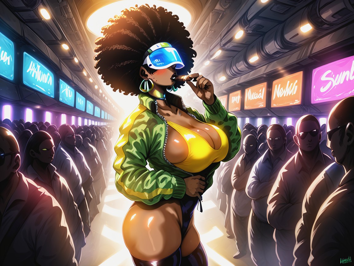 Neon Color Palettes, Massive Firm Breasts, One Alien Woman Hentai AI Porn