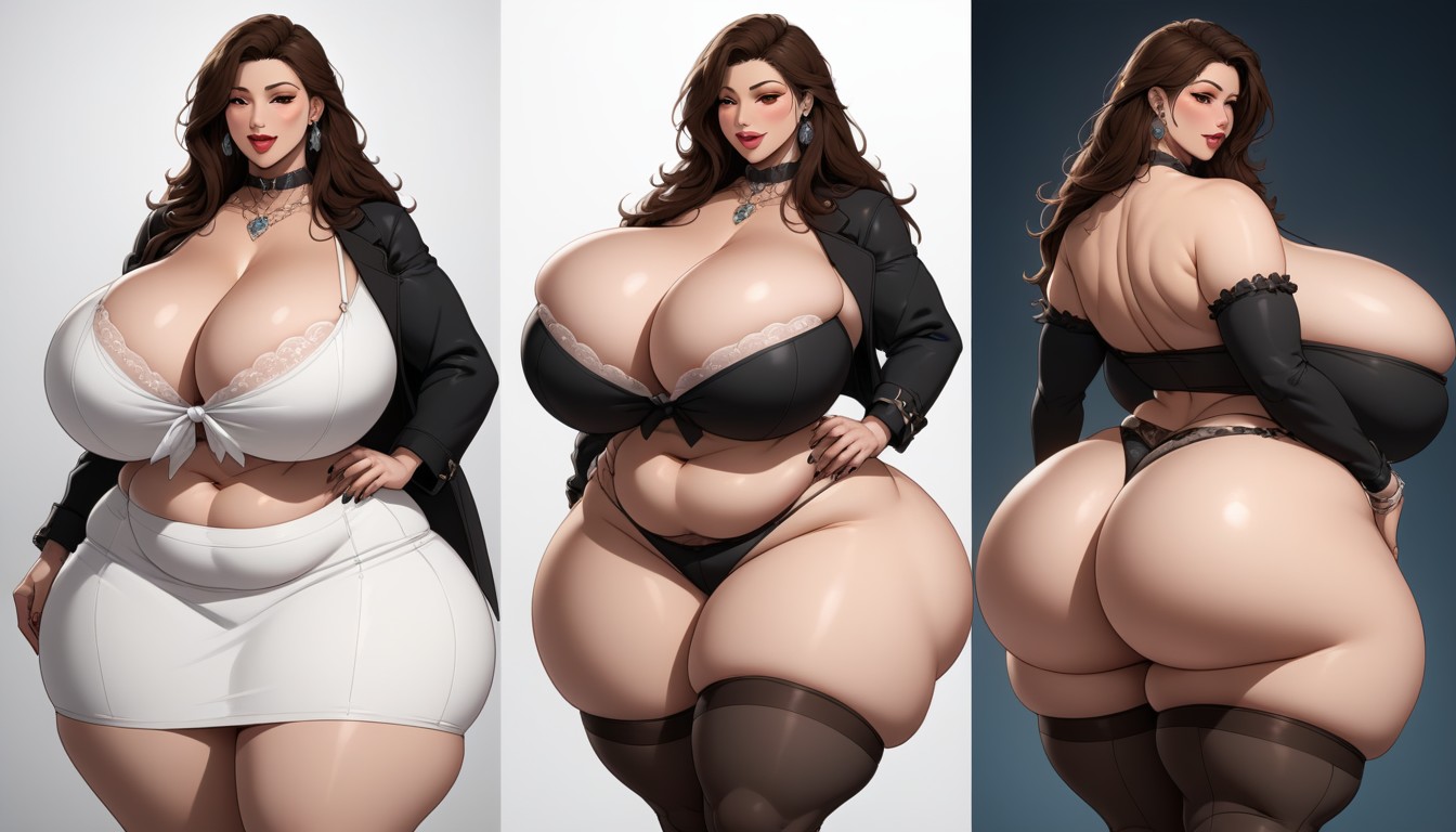 Standing, Extremely Large Ass, Breast Expansion BBW AI Porn