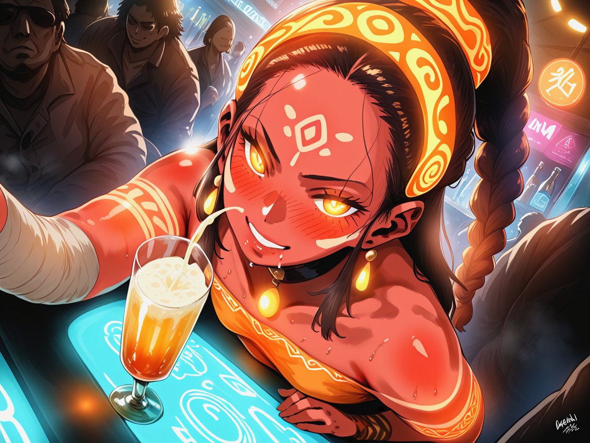 Snatched Waist, Alien Bar Patrons, Many People Around Hentai AI Porn