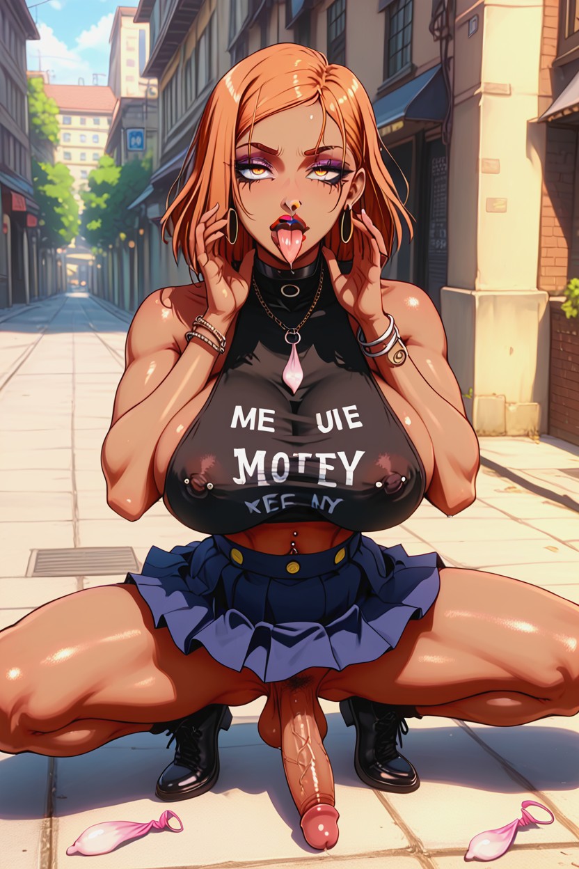 Breast Expansion, Alleyway, Tongue Piercing Hentai AI Porn