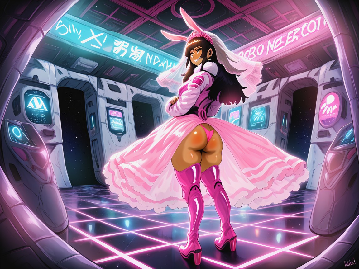 Alien Rabbits In Background, Long Length, High Color Contrast Hentai AI Porn