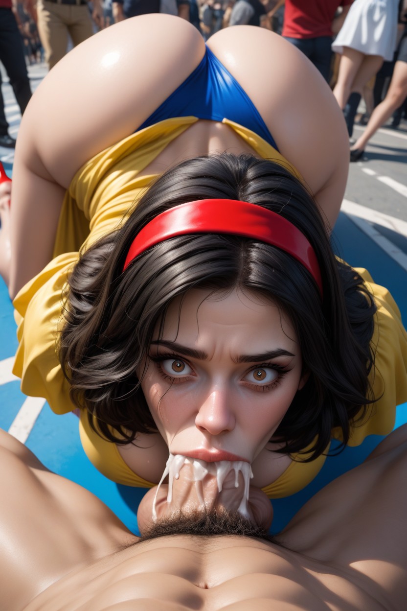 Cleavage, Excessive Cum On Face, Hair Pulling AI Porn