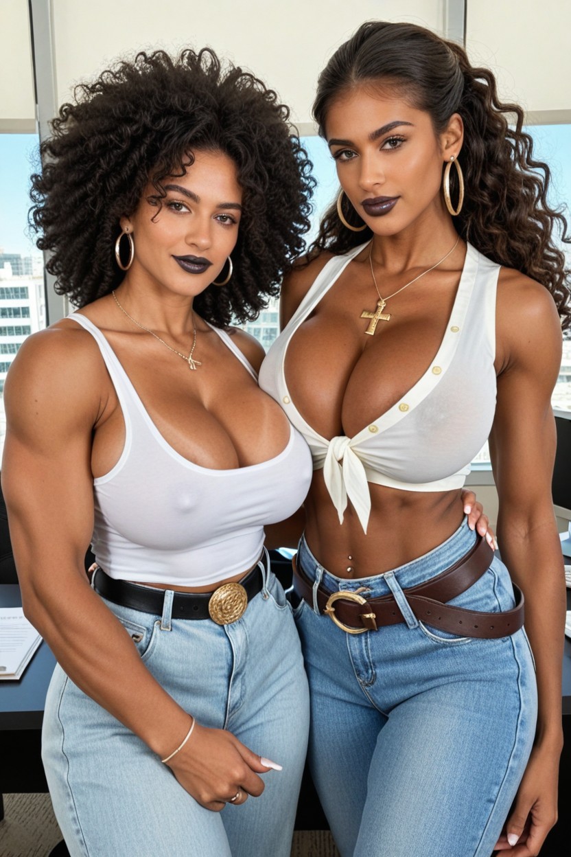 Grey Jean, Afro, Earrings Porno IA transsexuelle