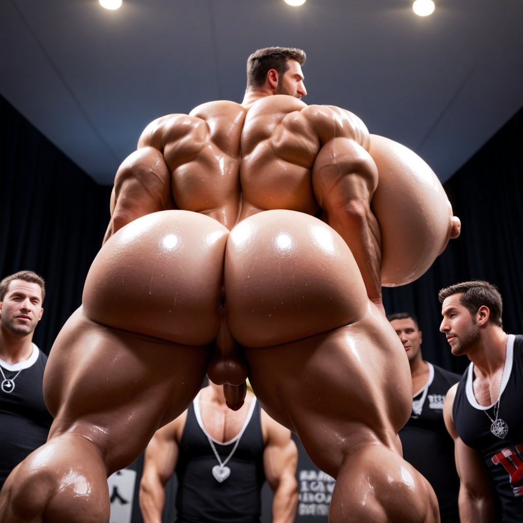 Looking At Viewer, Back To Camera, Musclé Porno IA Gay