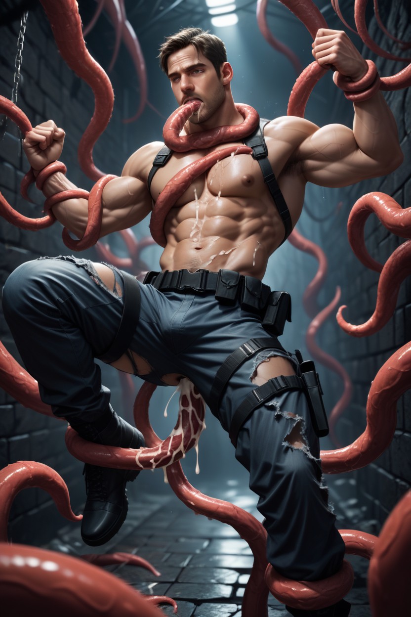 Tentacles Wrapped Around Neck, Tentacle In Mouth, Cum On Face Porno IA Gay
