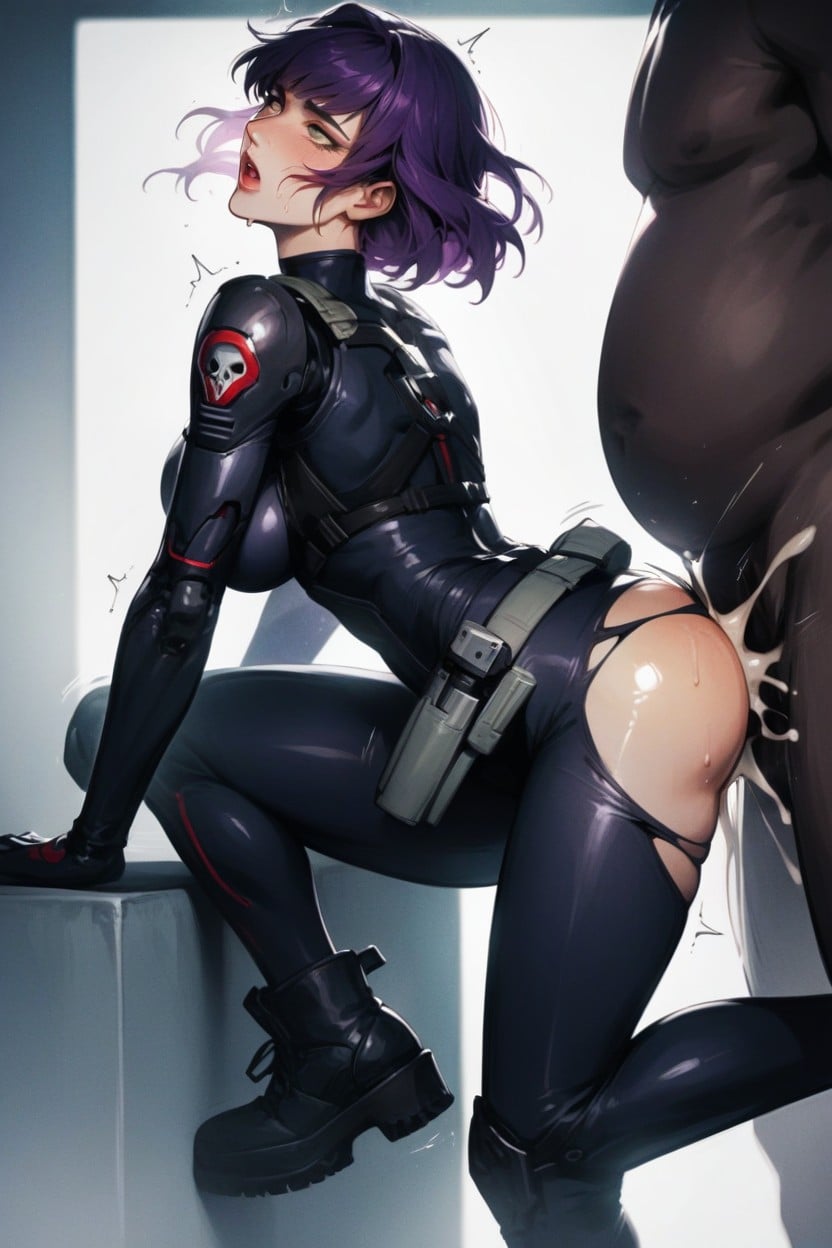 Torn Bodysuit, Torn Clothes, Side View AI Porn