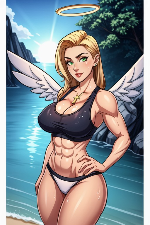 Light Green Eyes, Wasp Waist, 18+ Hentai IA