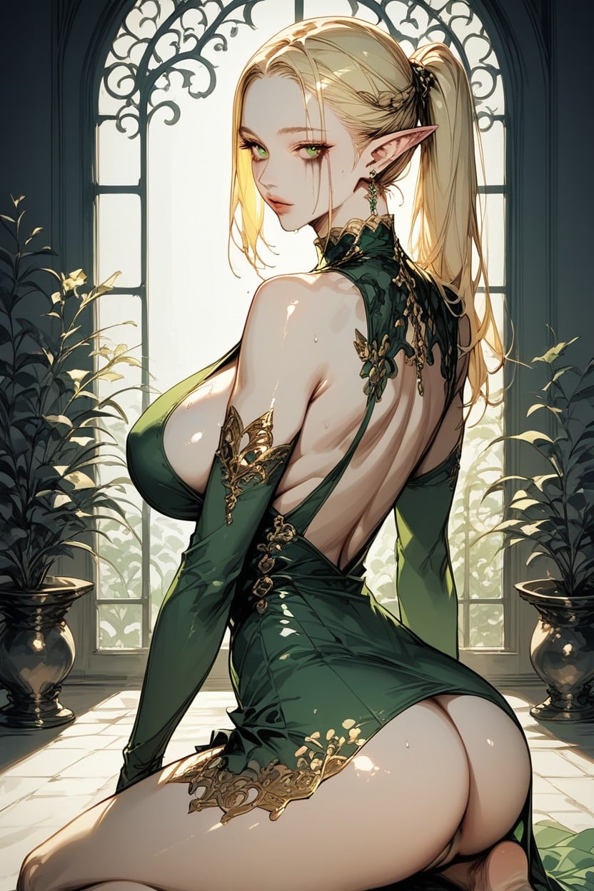 Sleeveless, Eyes Wide, Party Dress Hentai AI Porn