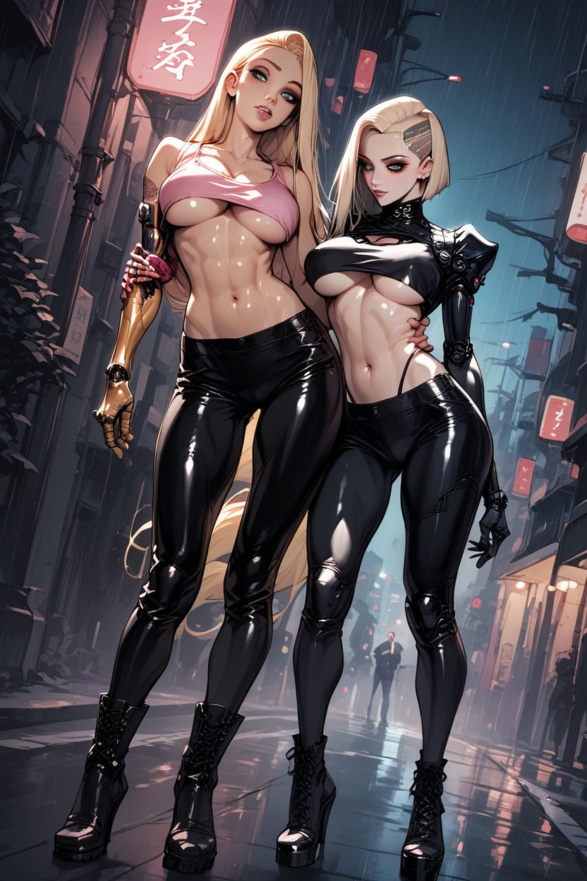 Pink Tank Top, Wide Angle, Ultra High Details Hentai AI Porn