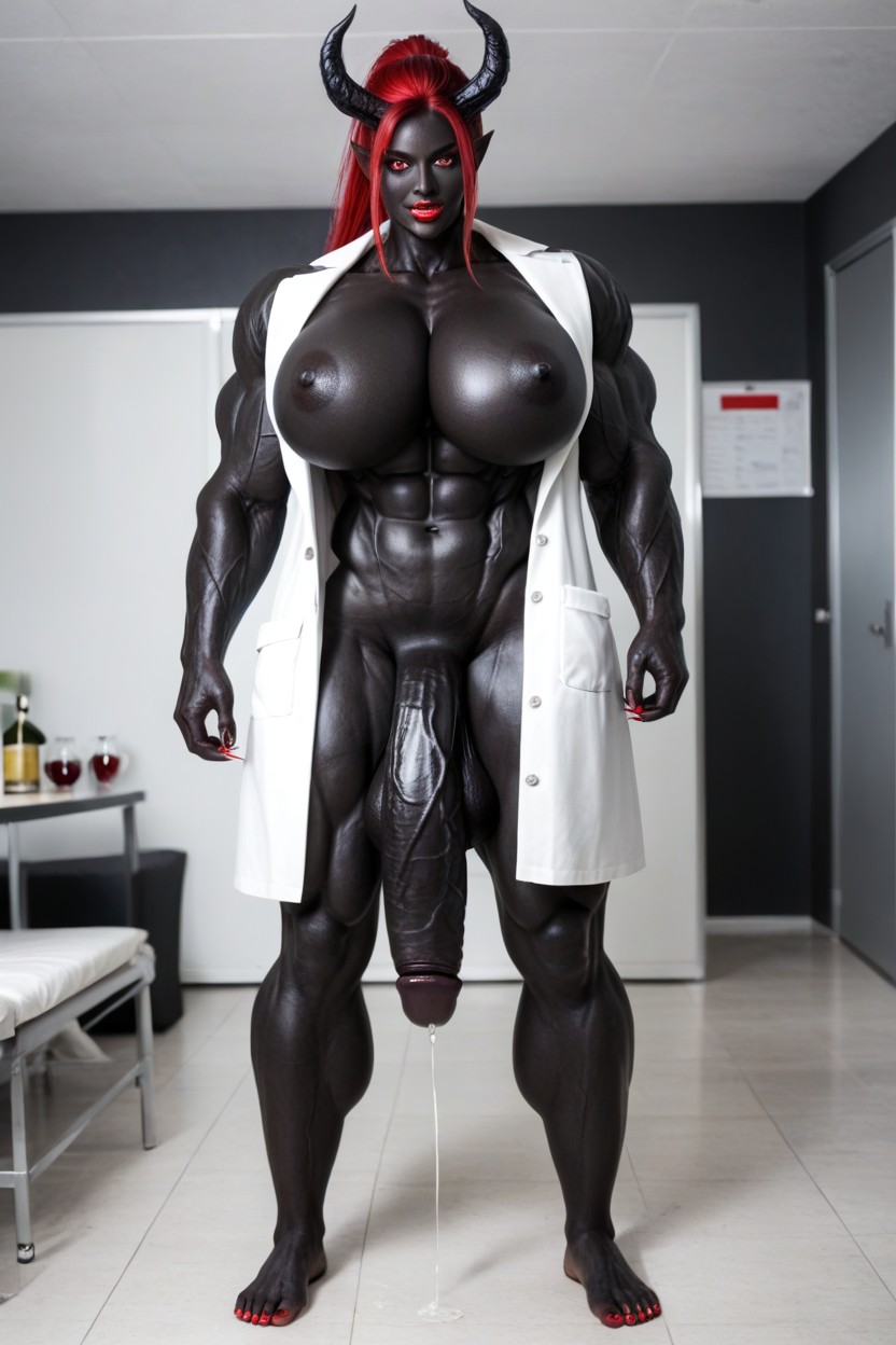 Impossibly Gigantic Black Cock, Muscular Veins, Lab Shemale AI Porn