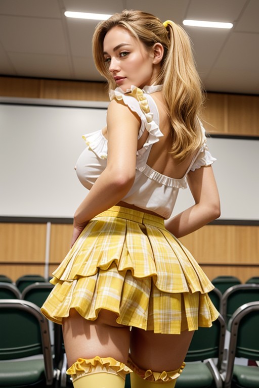 スキニー, Crisp Bell Shaped Tits, Extremely Round Buttocks Exposed AIポルノ