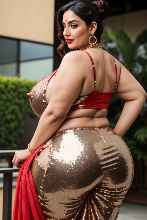 Jewelery, Thong Visible, Hair Bun AI Porn