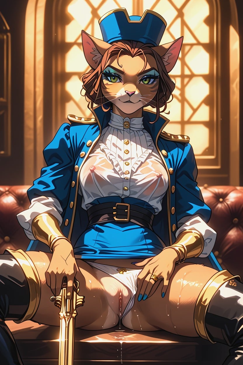 Brown Hair, Small Breasts, Cinematic Furry AI Porn