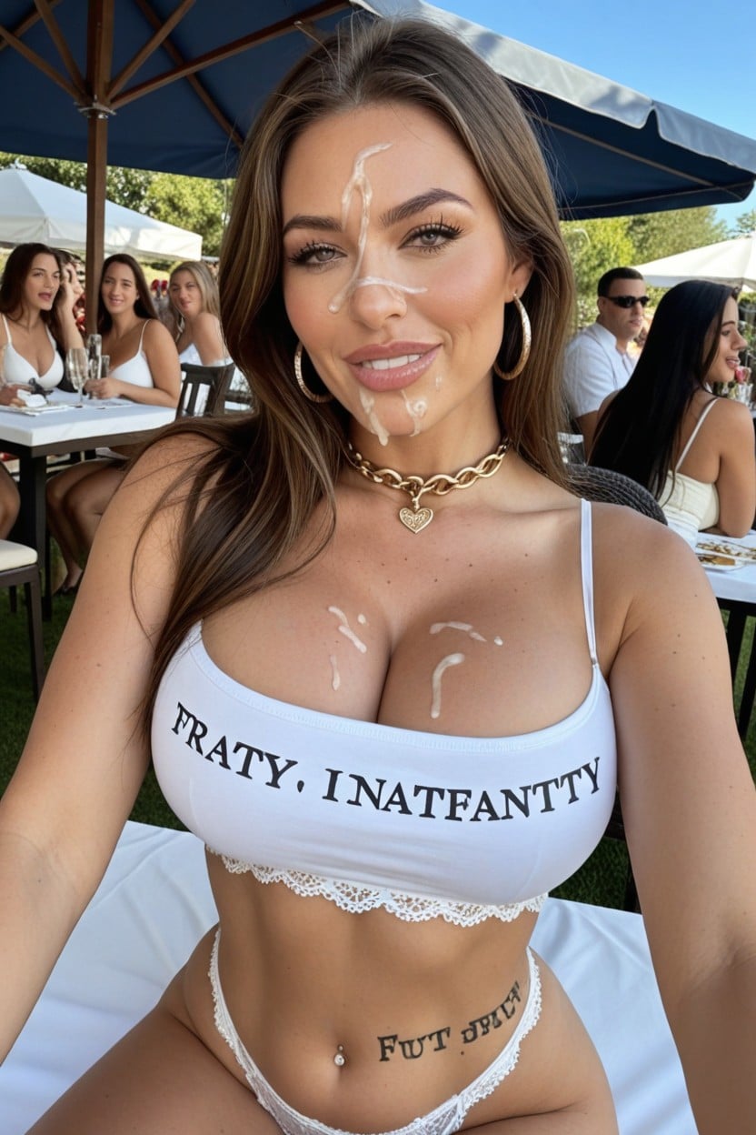 Snapchat Caption Text, Big Tits, Milf Being A Slutty Maid Waitress MILF AI Porn