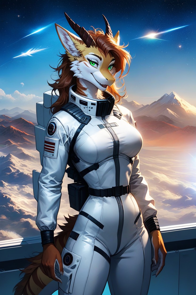 Furred Dragon, Sci-fi, Clouds Furry AI Porn