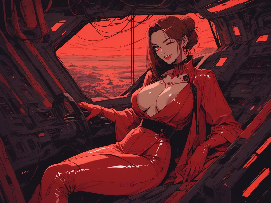 Light Tan Skin, Laying, Large Breast Hentai AI Porn