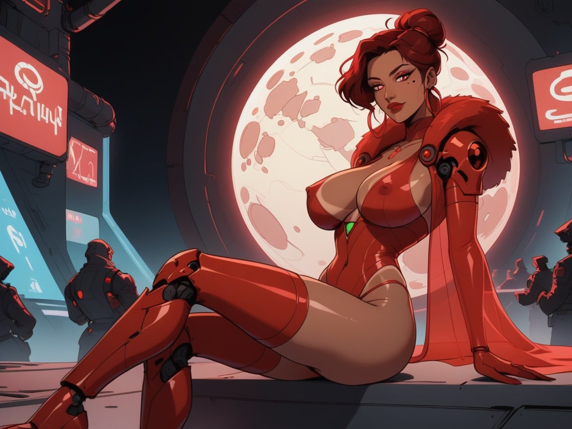 Wearing Red Snake Print Alien Clothes, Spaceship Location, Pechos Grandes Porno latina IA