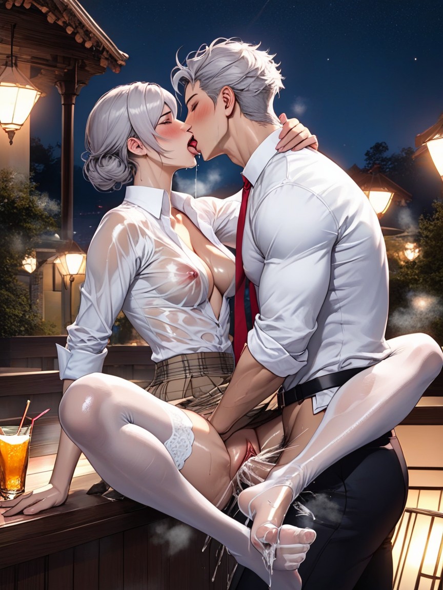 Night Seaside Background, Wet Clothes, Missionary (3rd Person) Hentai AI Porn