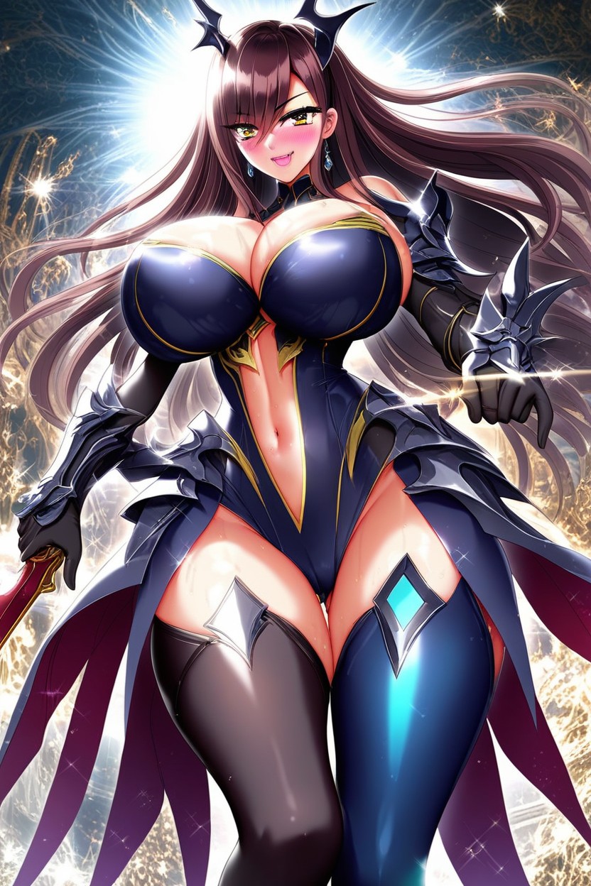 18+, Red Lips, Wavy Hair Hentai IA