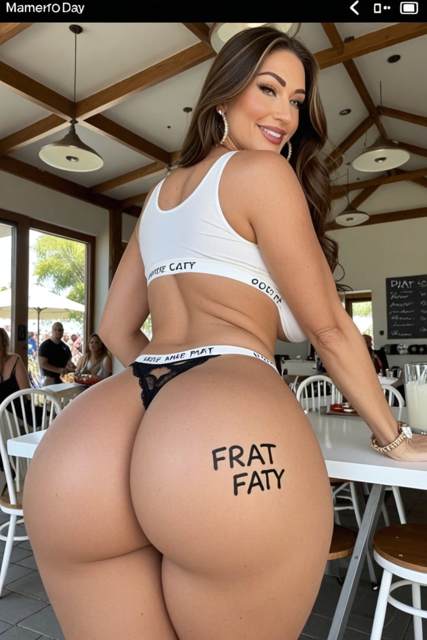 Ass, Happy, Belly Button Ring MILF AI Porn
