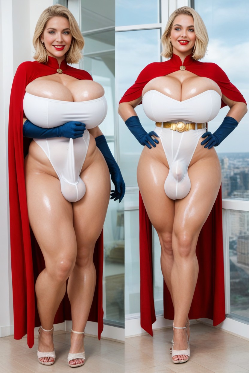 Gigantesque, Blue Gloves, Blonde Hair Porno IA transsexuelle