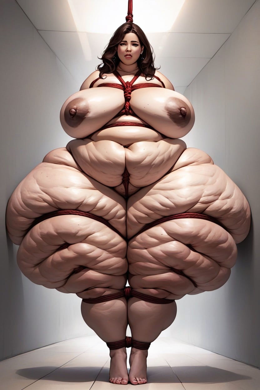 Permed Hair, Restrained, Ultra Colossal Breast Areolas BBW AI Porn