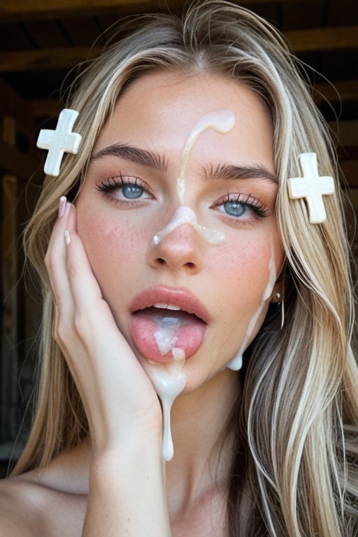 Penis Against Face, Maximum Cum, Tall AI Porn